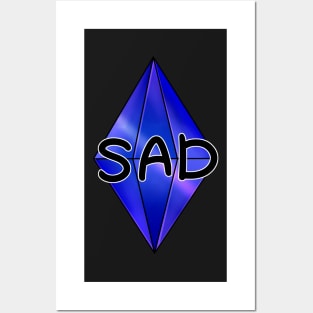 SAD. Sims 4 blue mood plumbob Posters and Art